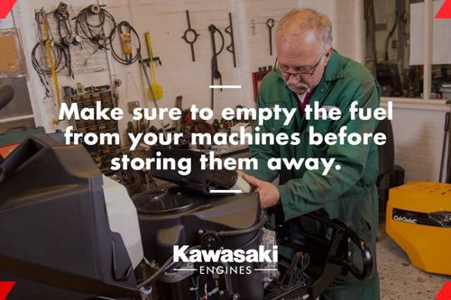 Winter pre-storage preparation for your Kawasaki powered equipment