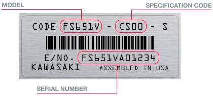 hane Demonstrere på vegne af Reading Your Engine Label | Kawasaki Engines | Kawasaki Engines