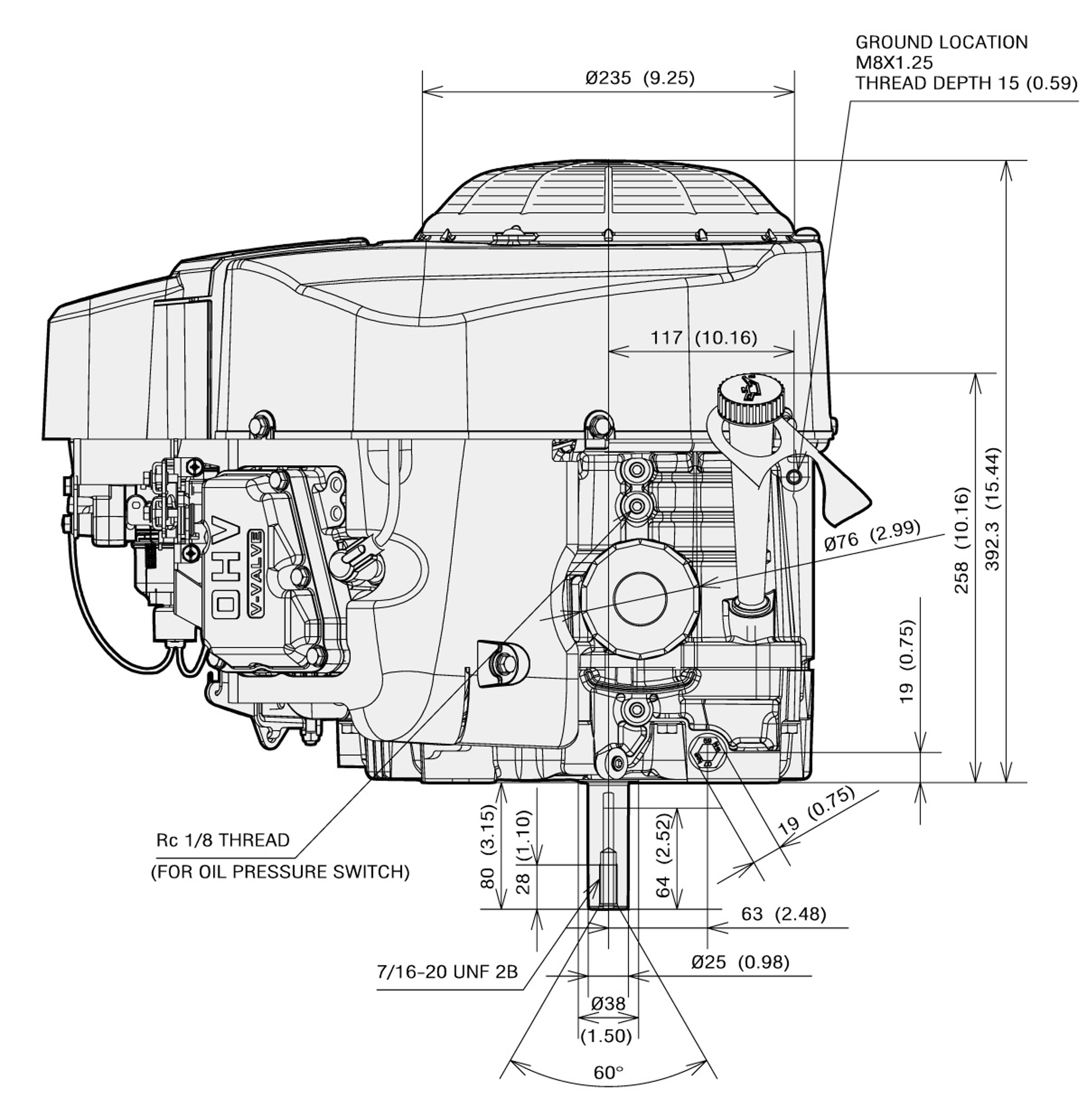 FR691V 4 Stroke Vertical Shaft Engine | Kawasaki Engines