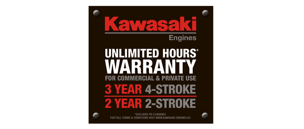 Kawasaki Engine Reliability now backed by extended warranty