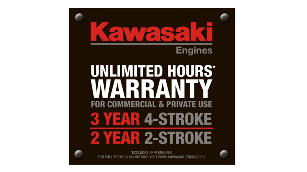 Kawasaki Engine Reliability now backed by extended warranty