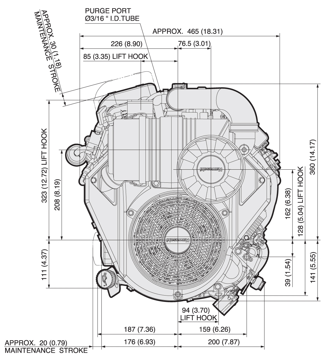 FX730V EFI (Electronic Fuel Injection) 4 Stroke Vertical Kawasaki Engines