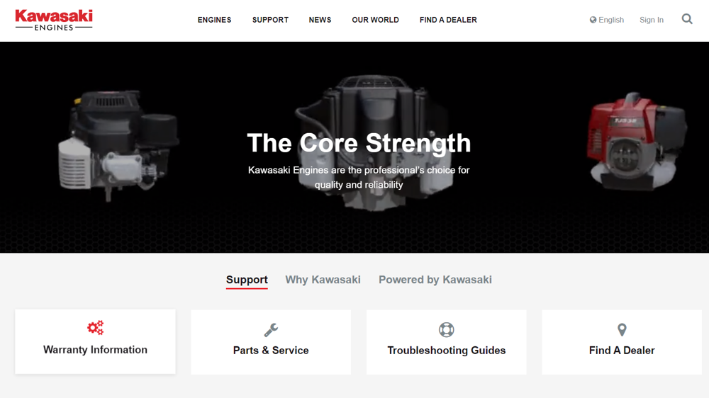 New website launch for Kawasaki Engines Europe
