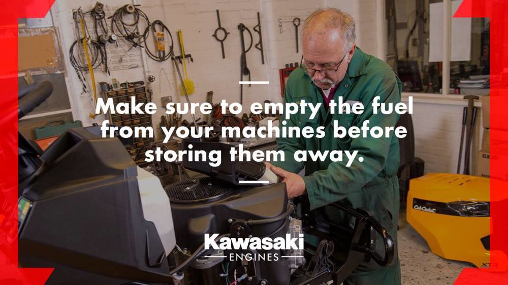 Winter pre-storage preparation for your Kawasaki powered equipment