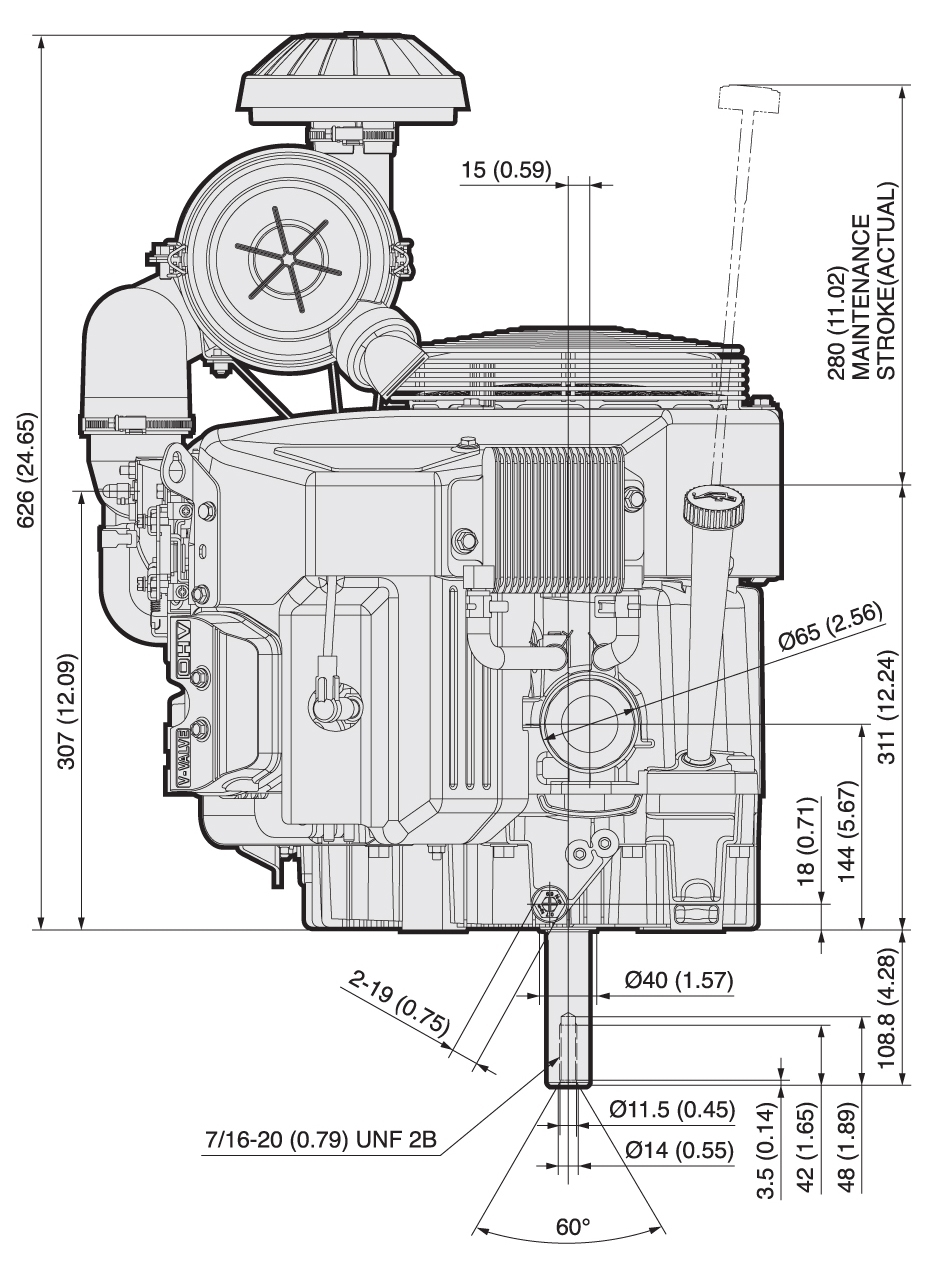 FX850V 4 Stroke V Twin Vertical Shaft Kawasaki Engines