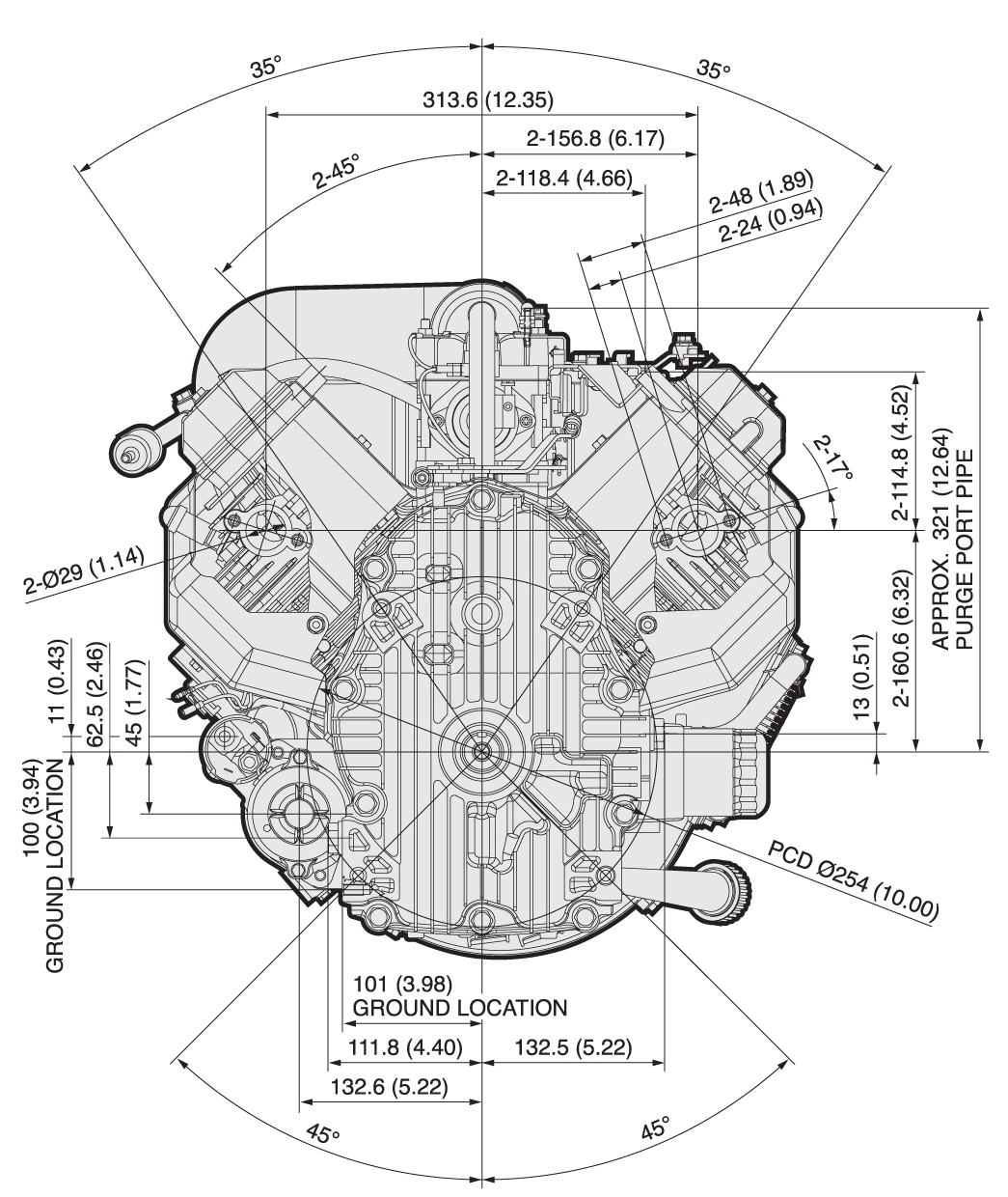 FX850V 4 Stroke VTwin Vertical Shaft Kawasaki Engines