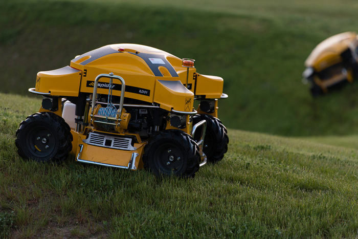 Remote controlled slope mowers